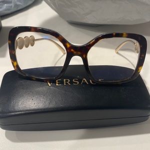 Authentic Versace Tortoise Shell large square  Frames‎ with ( prescription lens)